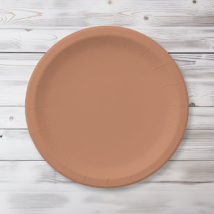 Solid colour plain Copper brown Paper Plate