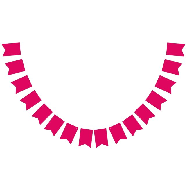 Solid colour plain dark bright pink bunting flags (All)