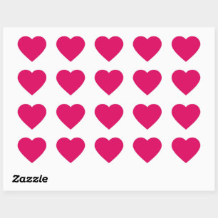Solid colour plain dark bright pink heart sticker