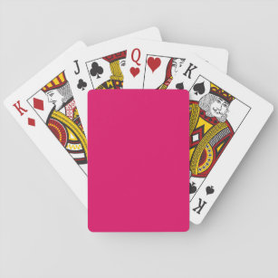 Solid colour plain dark bright pink playing cards