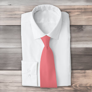  Solid colour plain Dark Coral pink Tie