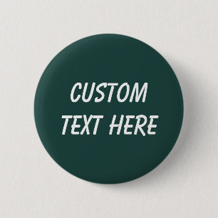 Solid colour plain dark emerald green 2 inch round button