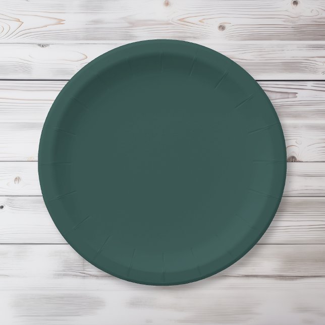 Solid colour plain dark emerald green paper plate (Creator Uploaded)