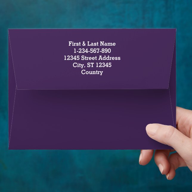 Solid colour plain dark purple acai berry envelope (Hand)