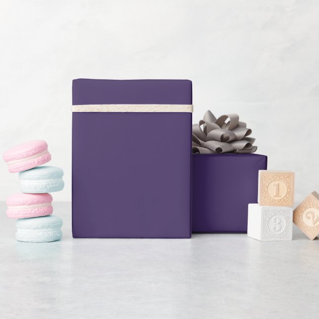 Solid colour plain dark purple Violet Indigo Wrapping Paper (Baby Shower)