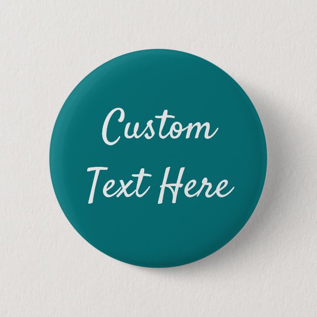  Solid colour plain Deep Aqua teal 2 Inch Round Button (Front)
