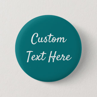  Solid colour plain Deep Aqua teal 2 Inch Round Button
