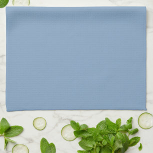 Solid colour plain dusty blue pastel kitchen towel