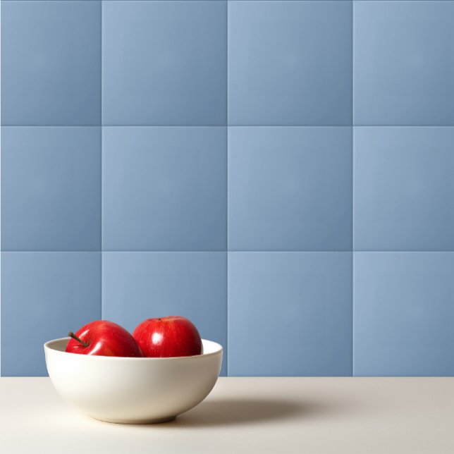 Solid colour plain dusty blue pastel tile (blue tile)