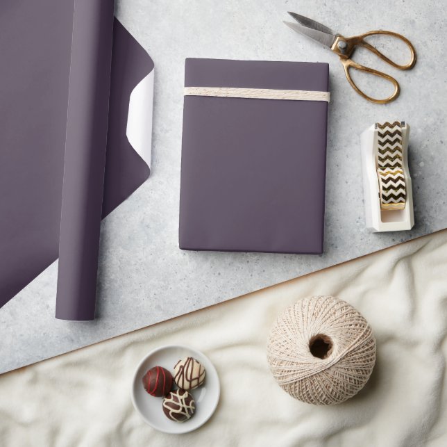 Solid colour plain dusty dark purple Sweet Grape Wrapping Paper (Crafts)