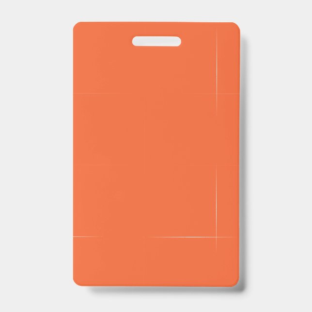 Solid colour plain exotic orange red badge (Front)