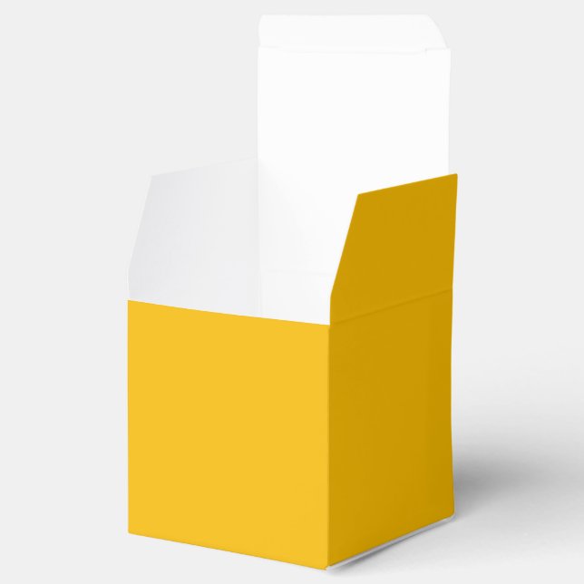 Solid colour plain hot yellow freesia favor box (Opened)