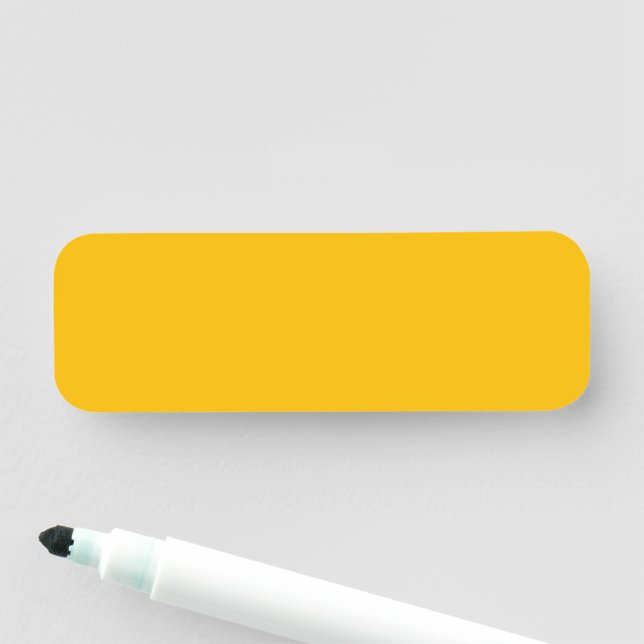 Solid colour plain hot yellow freesia name tag (In Situ)