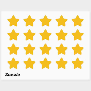 Solid colour plain hot yellow freesia star sticker