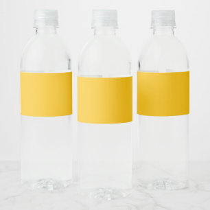 Solid colour plain hot yellow freesia water bottle label