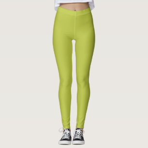 Solid colour plain lime green lemon grass leggings