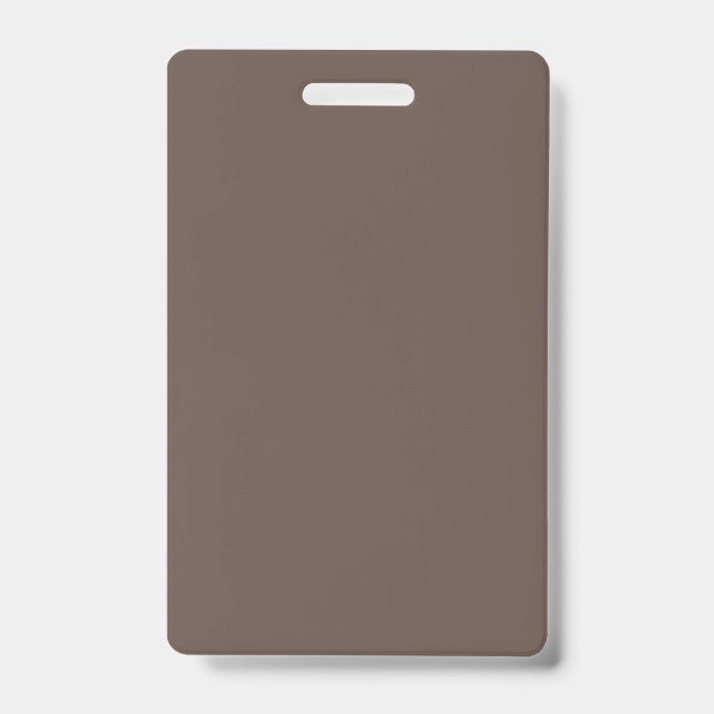 Solid colour plain medium taupe pastel brown badge (Front)