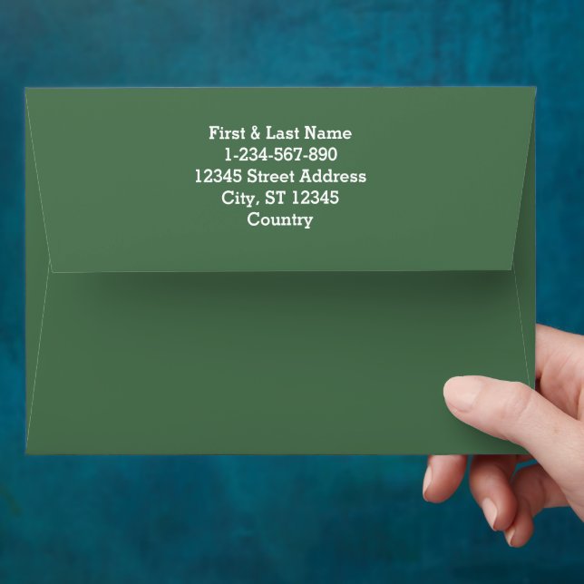 Solid colour plain Moss Green Envelope (Hand)