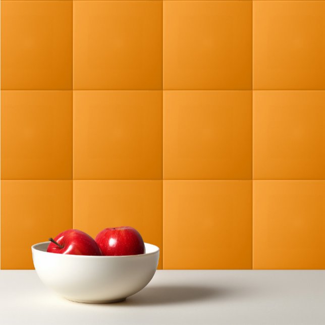 Solid colour plain orange Bright Marigold  Tile (Creator Uploaded)
