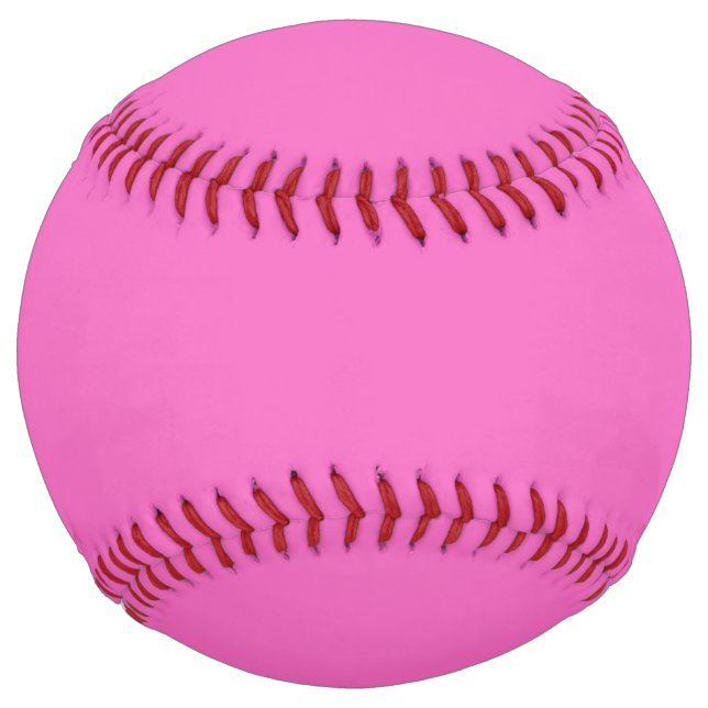 Solid colour plain orchid bright pink softball (Front)