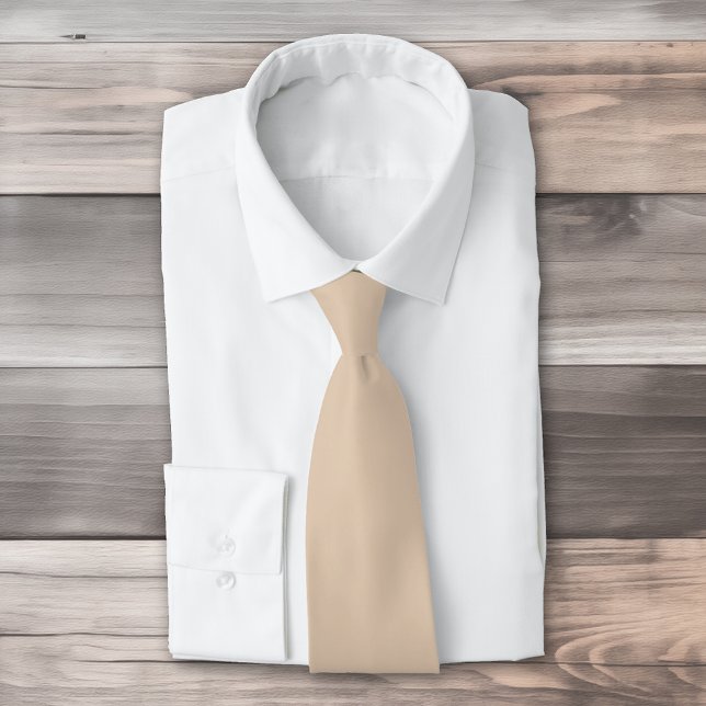 Solid colour plain Palomino beige Tie (Creator Uploaded)
