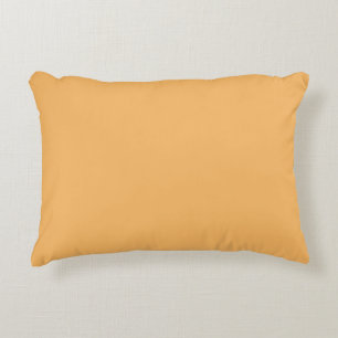 Solid colour plain pastel orange topaz accent pillow