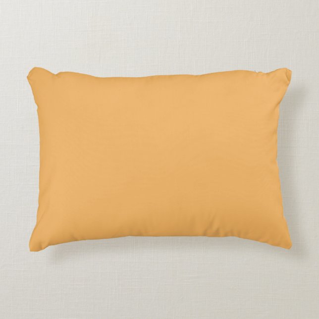 Solid colour plain pastel orange topaz accent pillow (Front)
