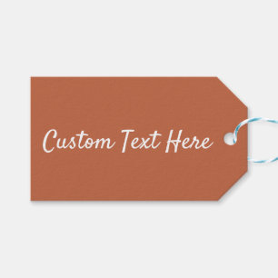 Solid colour plain pastel rust orange Gift Tags
