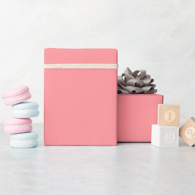 Solid colour plain pink Salmon Rose Wrapping Paper (Baby Shower)
