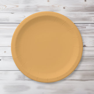 Solid colour plain Pollen Yellow Paper Plate