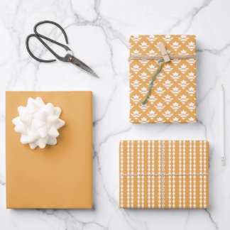 Solid colour plain Pollen Yellow Wrapping Paper Sheet
