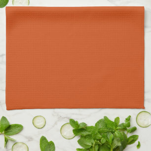 Solid colour plain rusty burnt orange kitchen towel