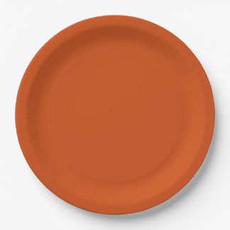 Solid colour plain rusty burnt orange paper plate
