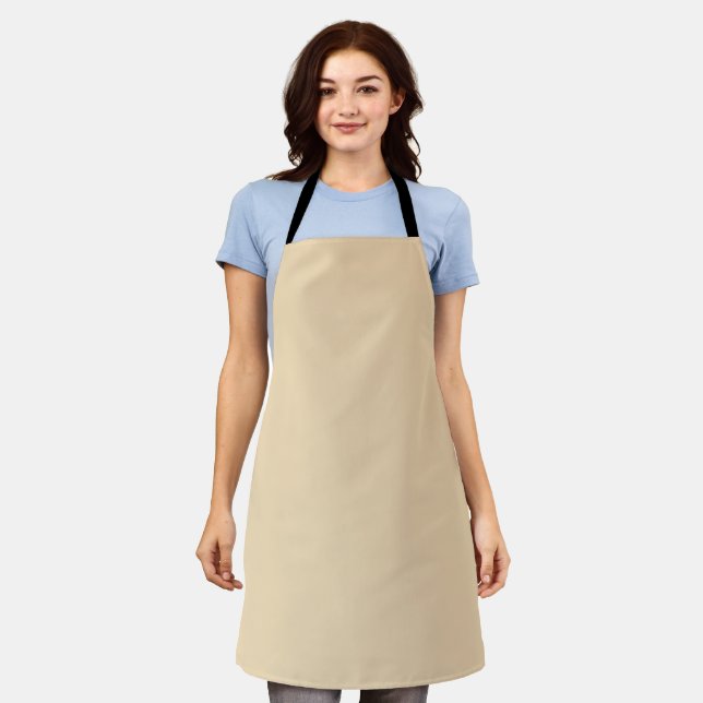 Solid colour plain sand beige dutch white apron (Worn)