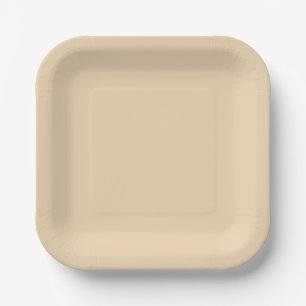 Solid colour plain sand beige dutch white paper plate