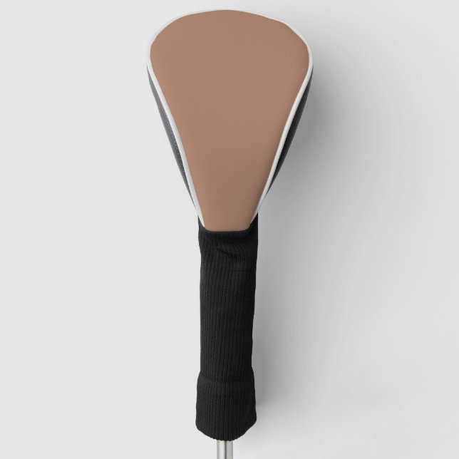 Solid colour plain tan toasted almond golf head cover (Front)