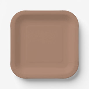 Solid colour plain tan toasted almond paper plate