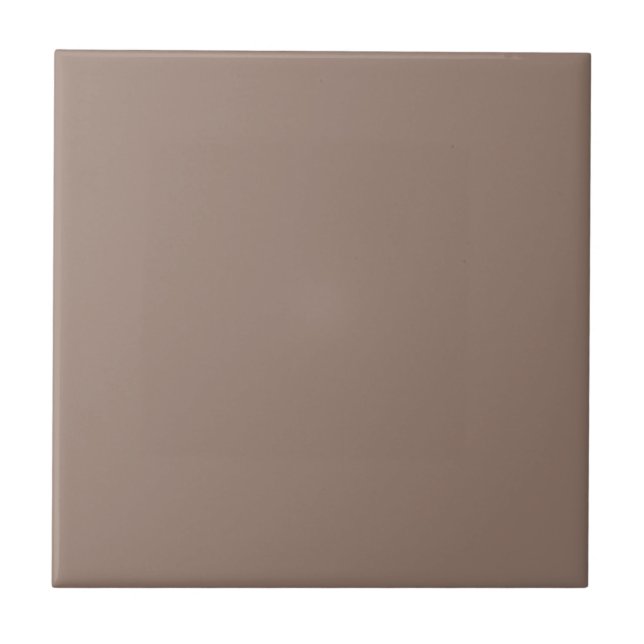 Solid colour plain taupe brown Hot Cocoa Tile (Front)