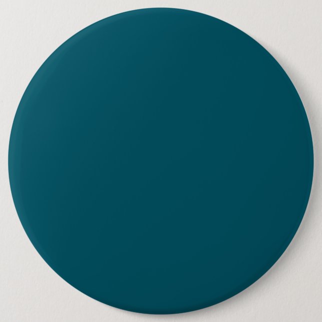 Solid colour plain teal peacock 6 inch round button (Front)