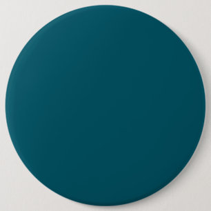 Solid colour plain teal peacock 6 inch round button