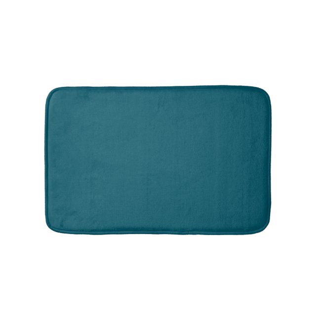 Solid colour plain teal peacock bath mat (Front)