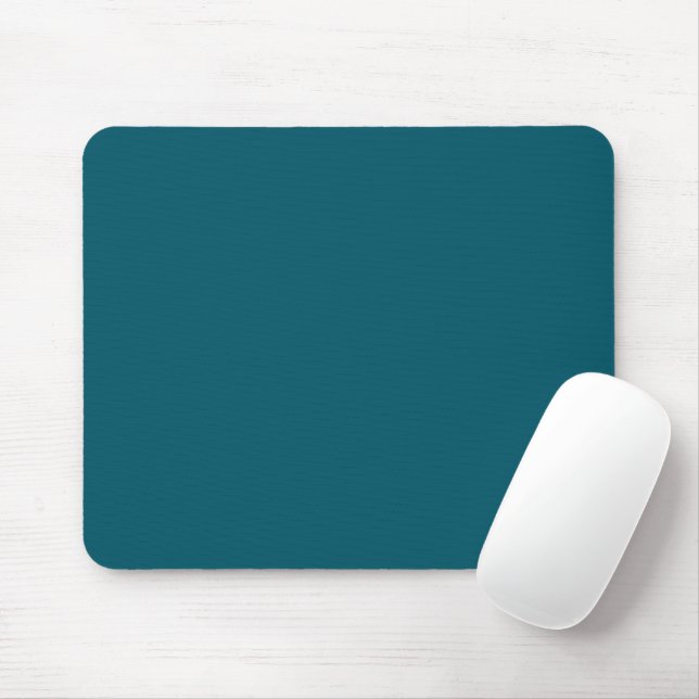 Solid colour plain teal peacock mouse pad (With Mouse)