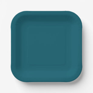 Solid colour plain teal peacock paper plate
