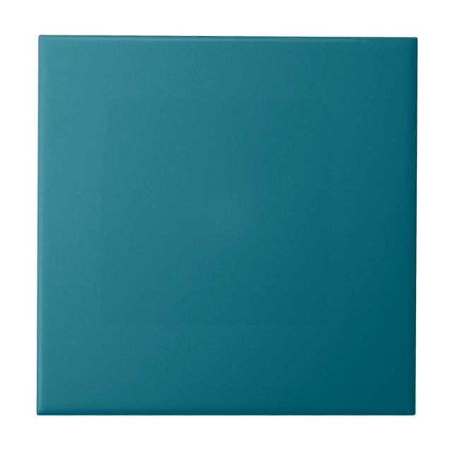 Solid colour plain teal Tahitian Tide Tile (Front)