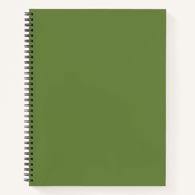 Solid colour plain thyme sage green  notebook (Front)