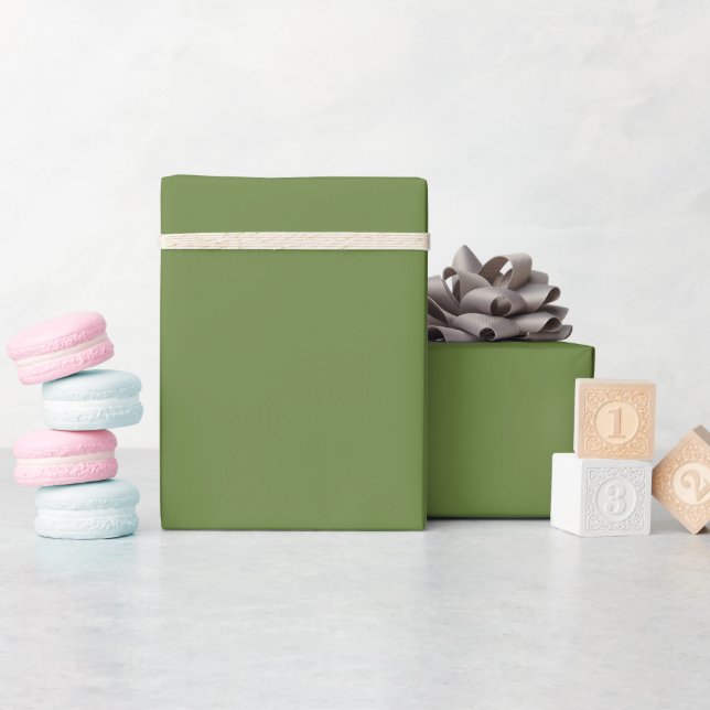 Solid colour plain thyme sage green  wrapping paper (Baby Shower)