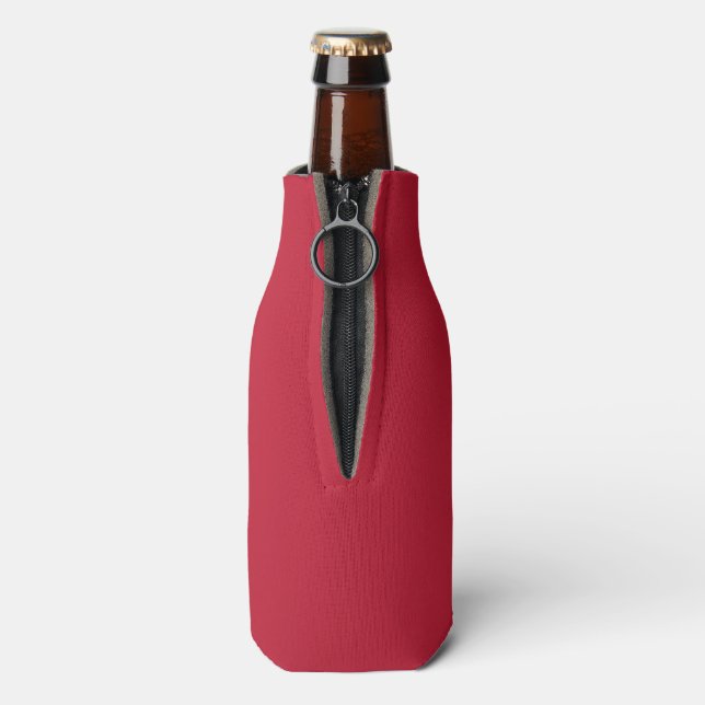 Solid colour plain true red bottle cooler (Bottle Back)