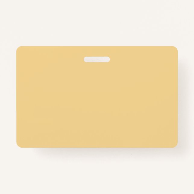 Solid colour plain vintage pale yellow badge (Front)
