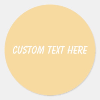 Solid colour plain vintage pale yellow classic round sticker