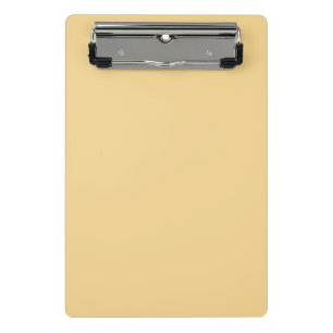 Solid colour plain vintage pale yellow mini clipboard